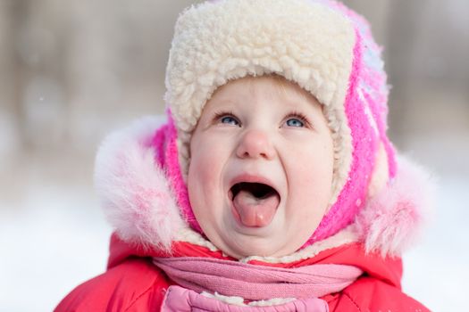 portrait of a child in winter