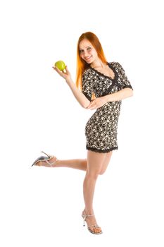 girl dance with apple