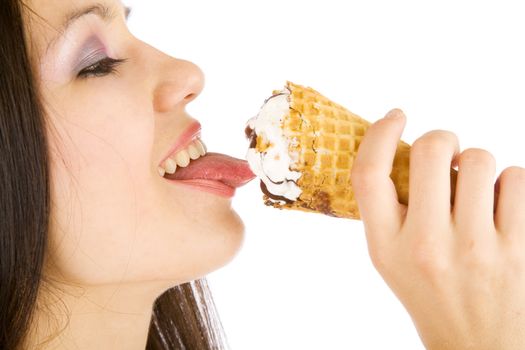 girl licking an ice-cream