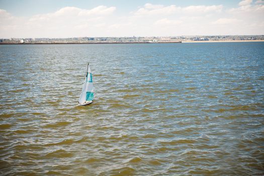 boat under the sail in the sea