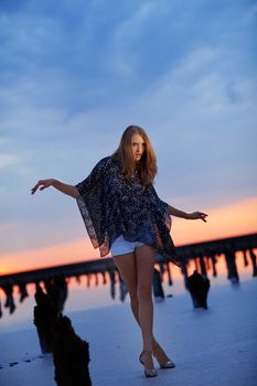 a dancing girl with shawl 