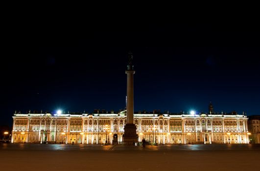 Building of Hermitage at night