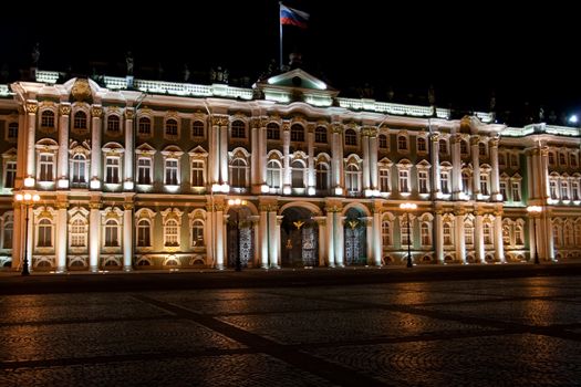 Building of Hermitage at night