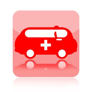 Ambulance automobile medical icon isolated on white background