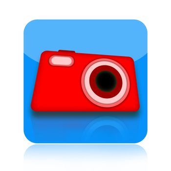 Digital photo camera icon isolated on white background