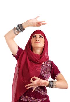 Young girl in the Indian national costume