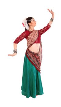 Young girl in the Indian national costume