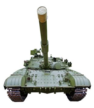 isolated soviet light tank on white background