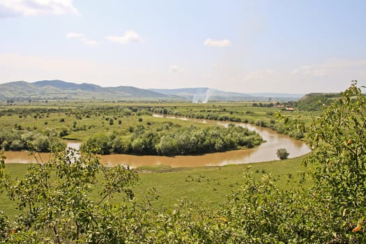 Shot of the bend of the Mures River