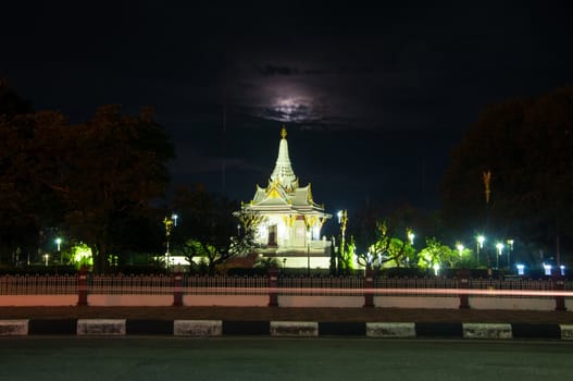 Yala City Pillar at night in Thailand - Yala Is southmost of Thailand