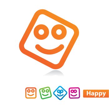 Happy - Smile Icon Set. Vector concept