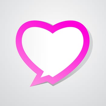 Love - speech bubble. Heart from paper Valentines day card.
Vector background eps 10