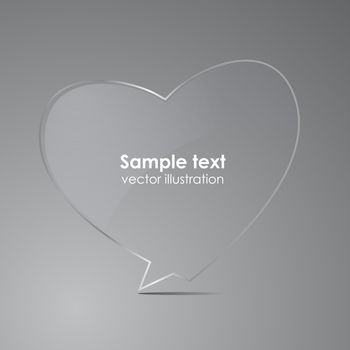 Love - realistic glass speech bubble. Vector illustration.