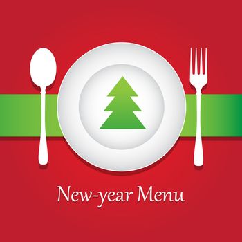Special New-year and Christmas restaurant menu. Vector design template.
