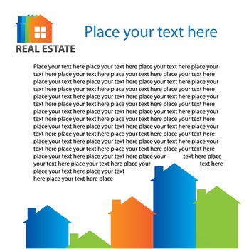 Real estate - advertisement page, vector template