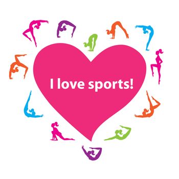 My motto is: I love sports! Vector illustration