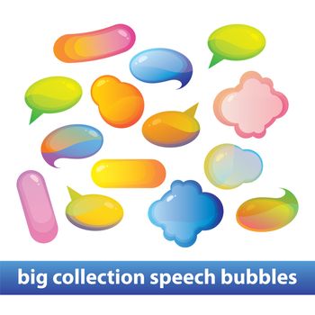 Big collection bubbles for speech. Vector set.