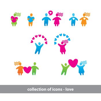 Collection of icons - love. Together - forever. Vector set.