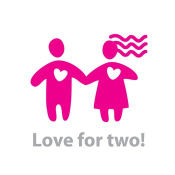 Icon - Love for two! Couple in love - vector character.