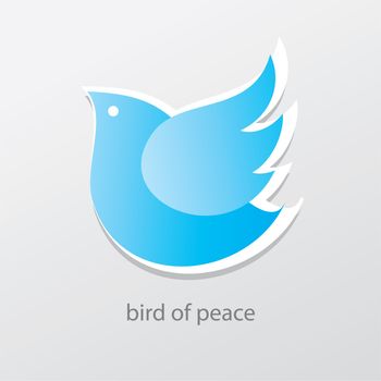 Symbol of peace and love - bird of peace. Vector sign.