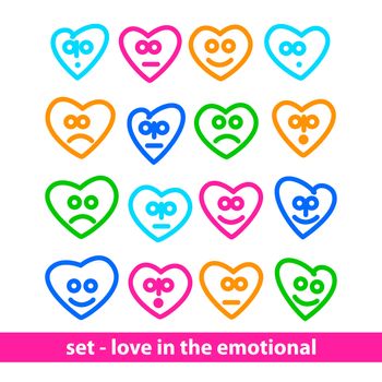 Icon set - love in the emotional - the heart of a person