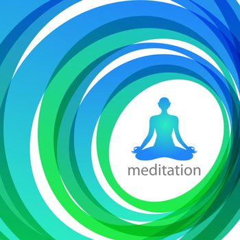 meditation - yoga style - vector poster