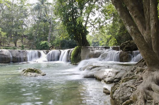 Waterfall named "Jed Sao Noi waterfall", Saraburi Province, Thailand.