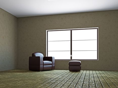 Livingroom with a armchair by the window