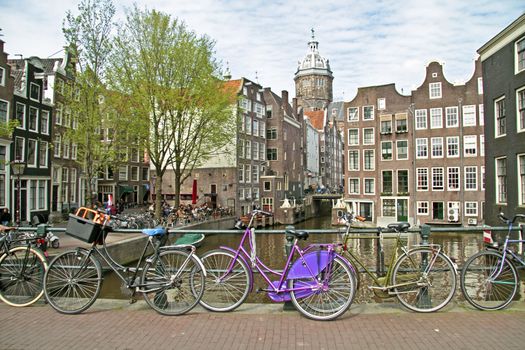 City scenic from Amsterdam in the Netherlands