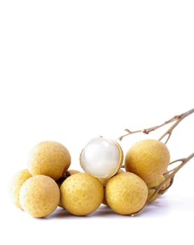 Fresh longan on the white background 