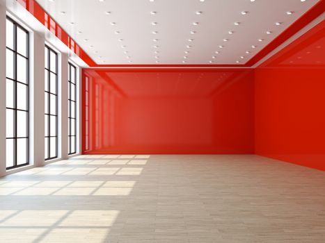A large livingroom with a big windows