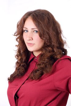Teen girl portrait isolated