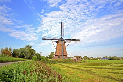 Traditional windmill in the countryside from the Netherlands