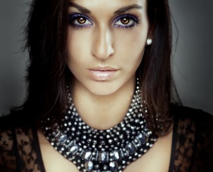 luxury girl portrait, lust eyes, nice jewel