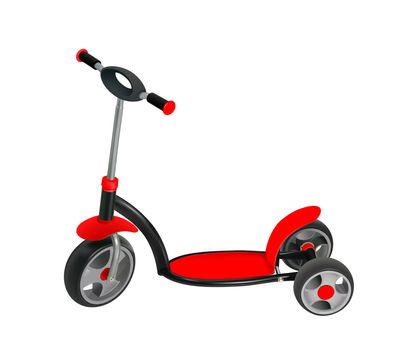 vector realistic scooter isolated on white background, gradient mesh used