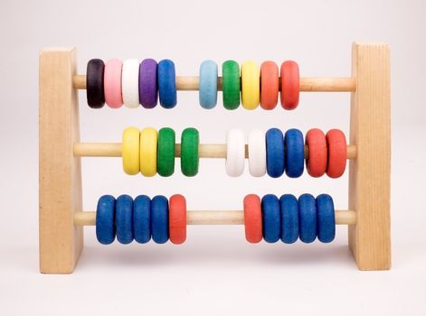 Abacus Wooden children's table, isolated on white background