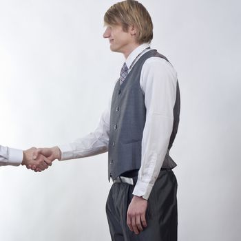 young happy businessman make agreement