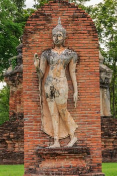 Buddha Statue at  Temple in Sukhothai Historical park , Thailand