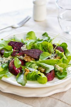 Roasted Beetroot with Blue cheese ,Walnut and Rocket salad