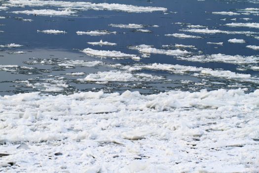 Frozen river in winter (background)