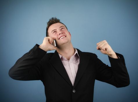 Businessman closing a deal on the phone