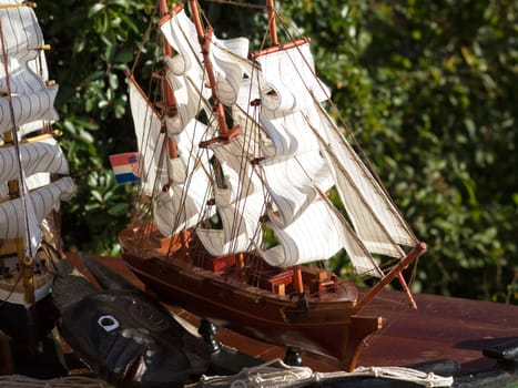 handmade model of a sailing ship