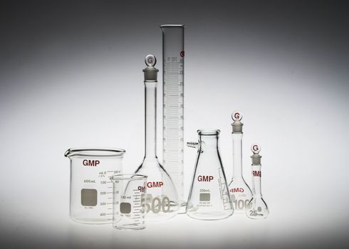 Test-tubes glassware used in chemistry and biology laboratories