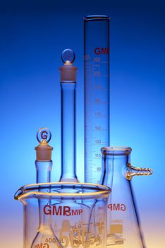 Test-tubes glassware used in chemistry and biology laboratories