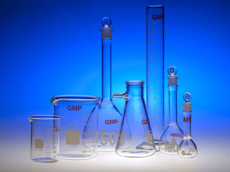 Test-tubes glassware used in chemistry and biology laboratories