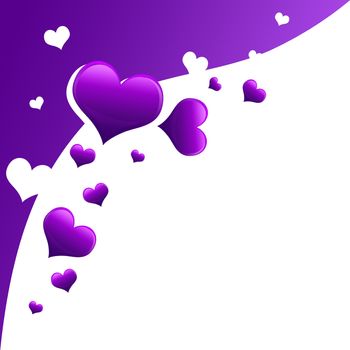 Valentines Day Card with Hearts all in purple