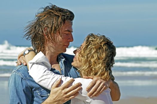 Couple in love at the beach