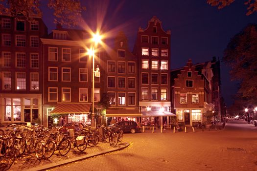 amsterdam by night in the Netherlands
