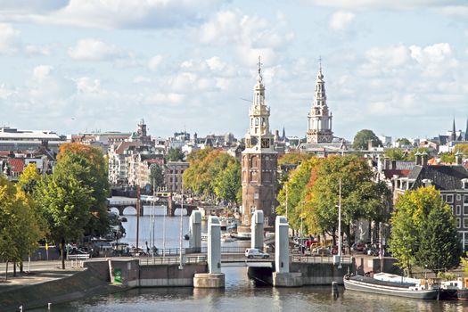 Amsterdam with the Montelbaanstower in the Netherlands
