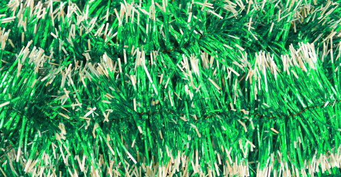 Ribbon Christmas festal fluffy garland  bright green